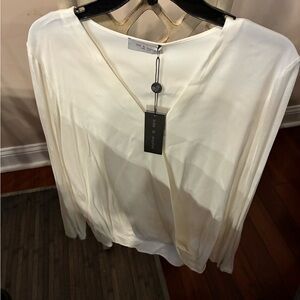 Lola & Sophie Cream V-Neck Blouse